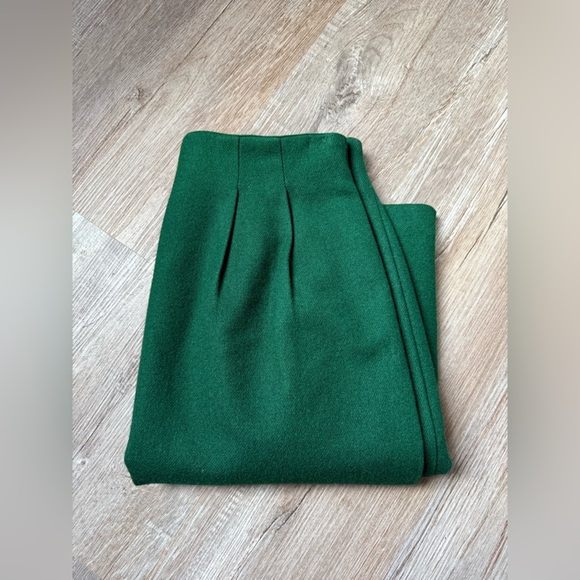 VTG Ilyse Hart LTD 100% Wool Skirt Pencil Skirt Green Festive Hippie Size 28 - Picture 8 of 9